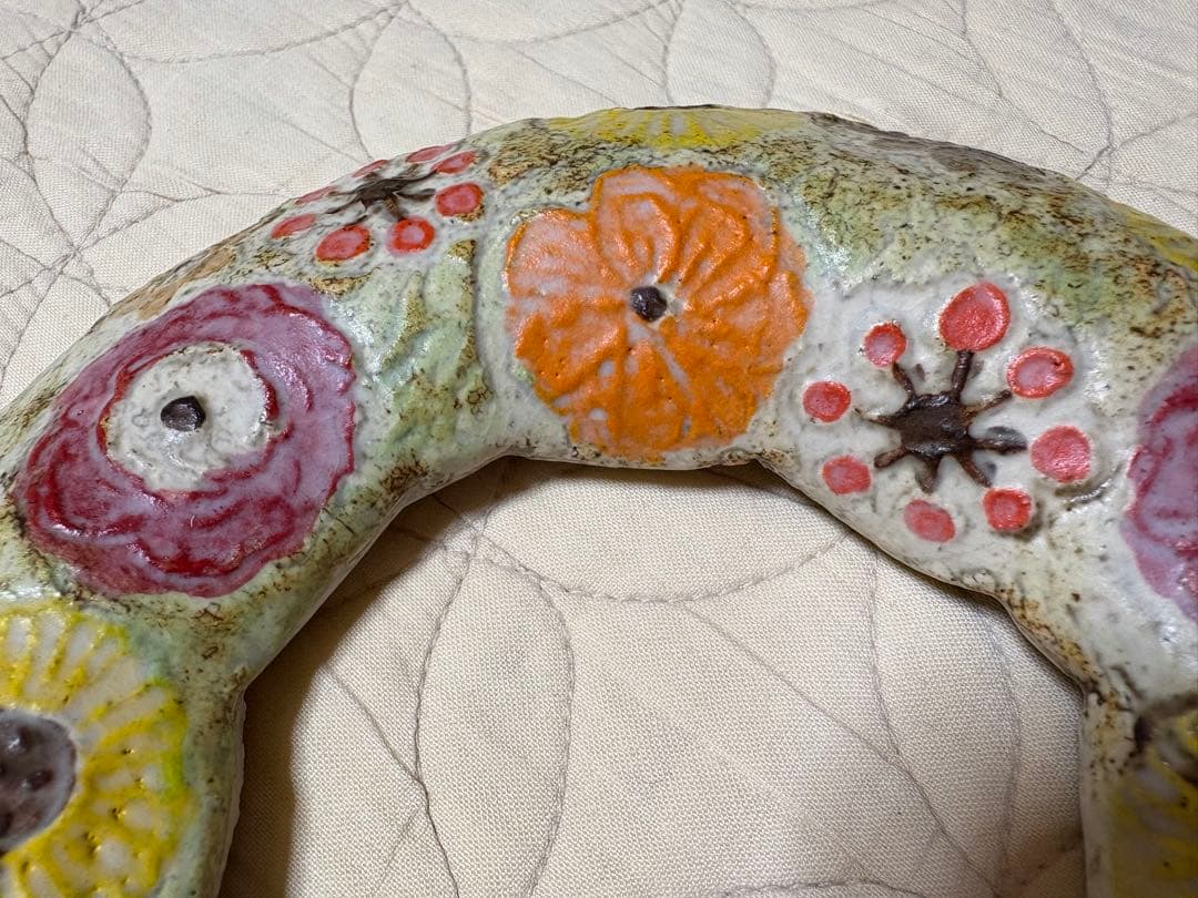 ★週末値下げ★別注★レア★壁掛け★本田あつみ ワイルドフラワー 花柄 プレート