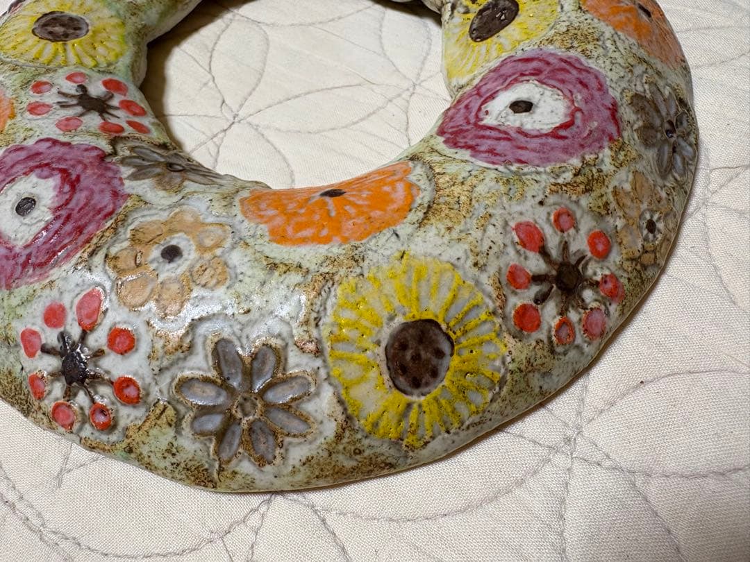 ★週末値下げ★別注★レア★壁掛け★本田あつみ ワイルドフラワー 花柄 プレート