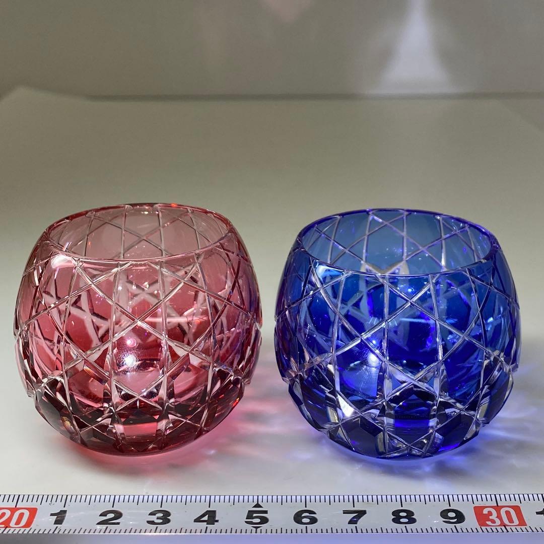 江戸切子 クリスタル 懐石杯 柴崎清一作 共箱 東キ8-0117☆1F タニサ