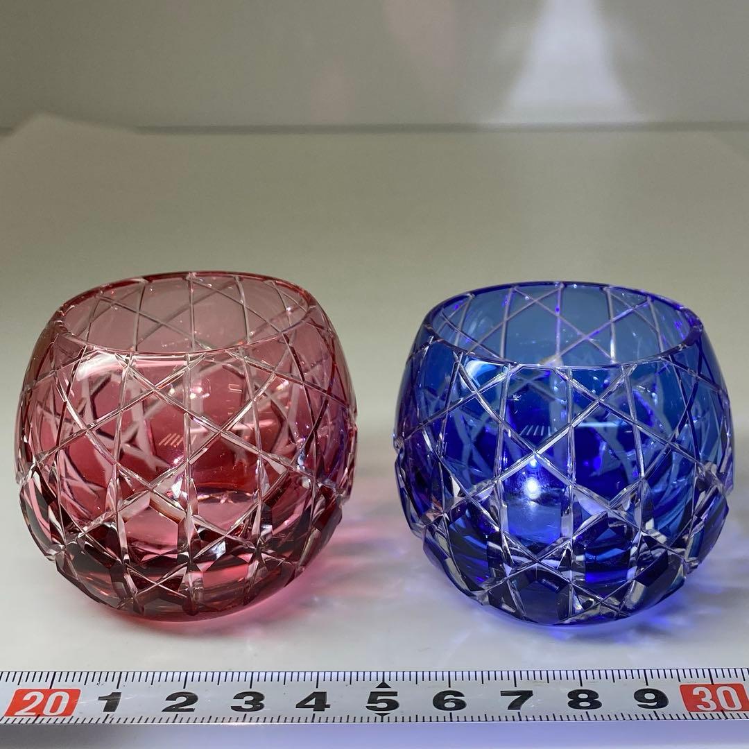 江戸切子 クリスタル 懐石杯 柴崎清一作 共箱 東キ8-0117☆1F タニサ