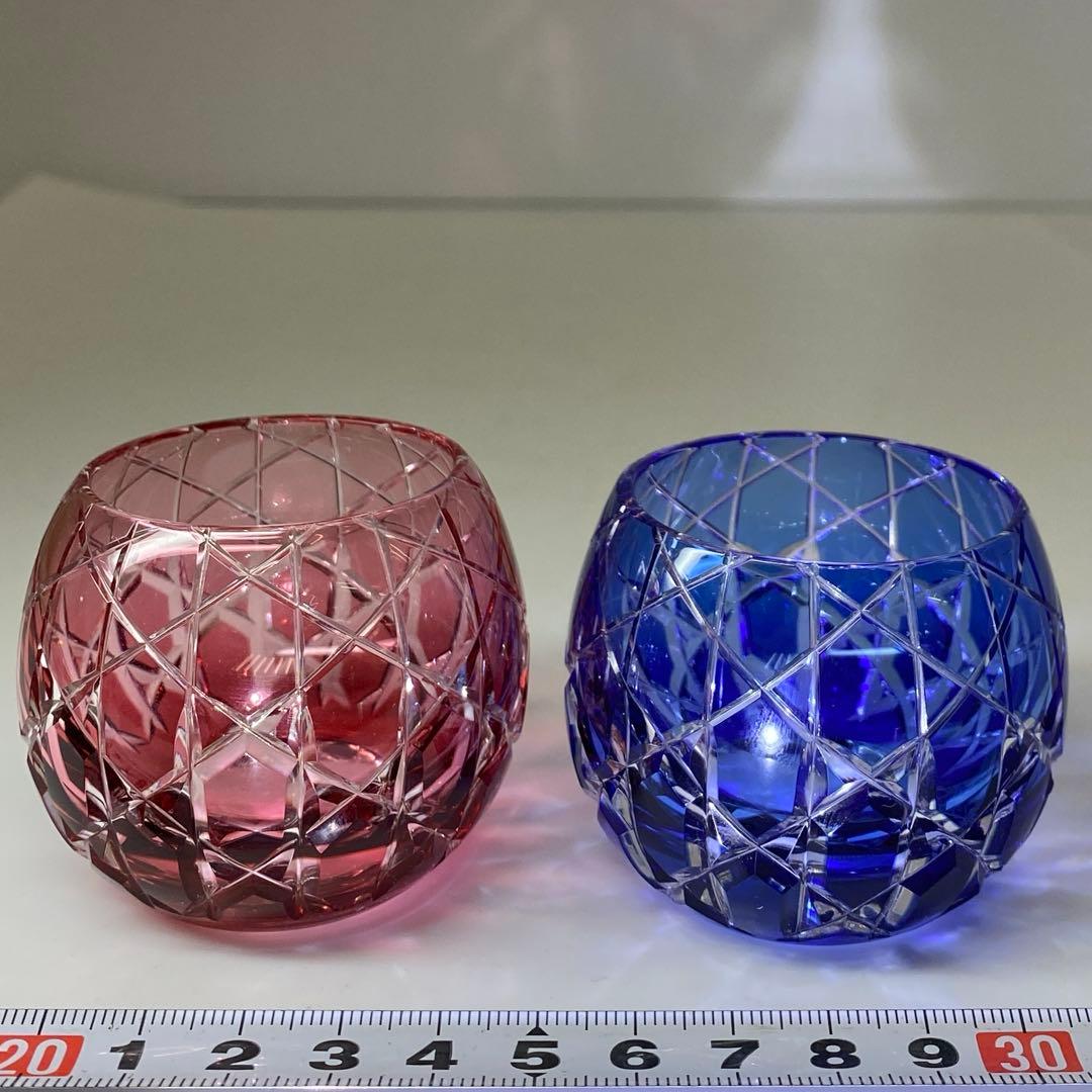 江戸切子 クリスタル 懐石杯 柴崎清一作 共箱 東キ8-0117☆1F タニサ