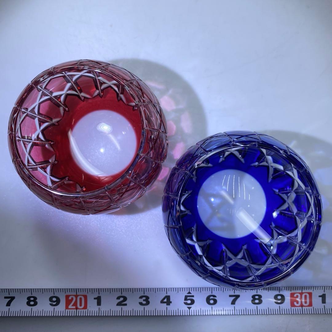 江戸切子 クリスタル 懐石杯 柴崎清一作 共箱 東キ8-0117☆1F タニサ