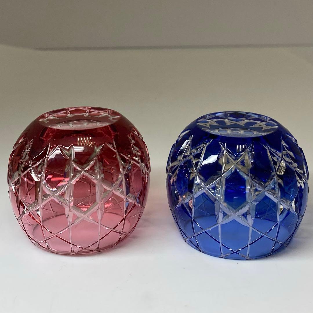 江戸切子 クリスタル 懐石杯 柴崎清一作 共箱 東キ8-0117☆1F タニサ