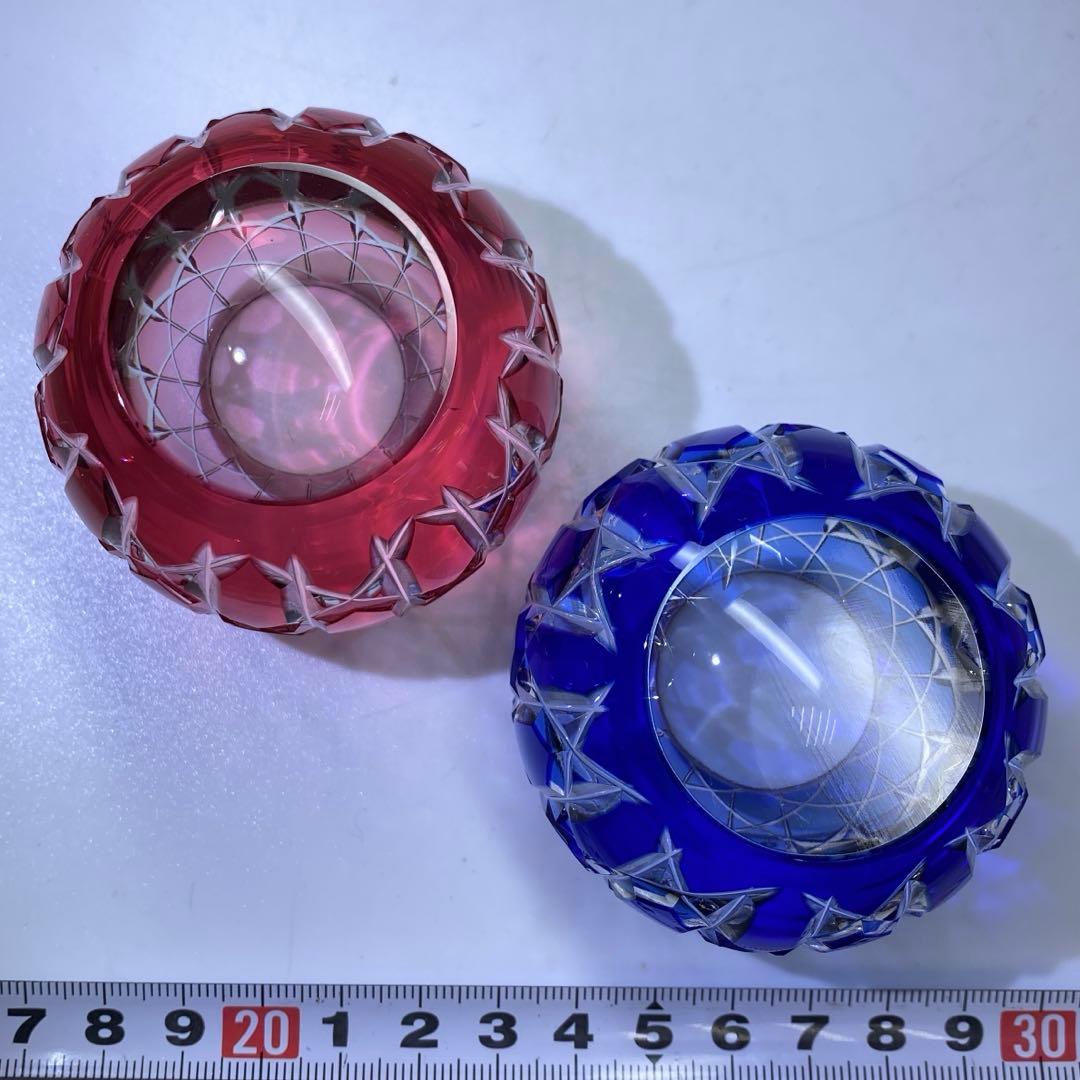 江戸切子 クリスタル 懐石杯 柴崎清一作 共箱 東キ8-0117☆1F タニサ