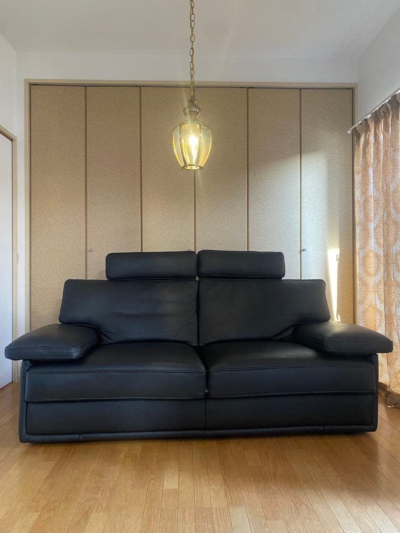 【展示品】ケルビン　ジョルマーニ　黒総革　購入約50万円　高級ソファ　美品