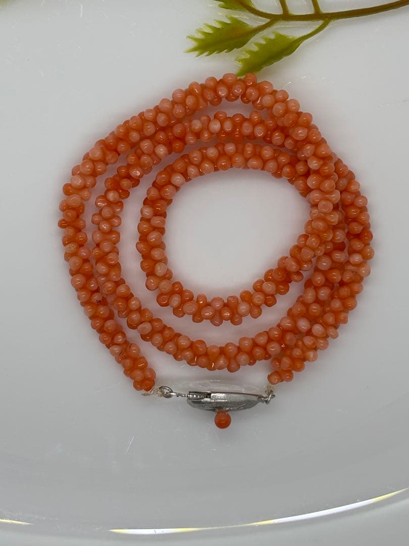 天然桃サンゴ　本珊瑚　ペンダントトップ　ネックレス（s800)