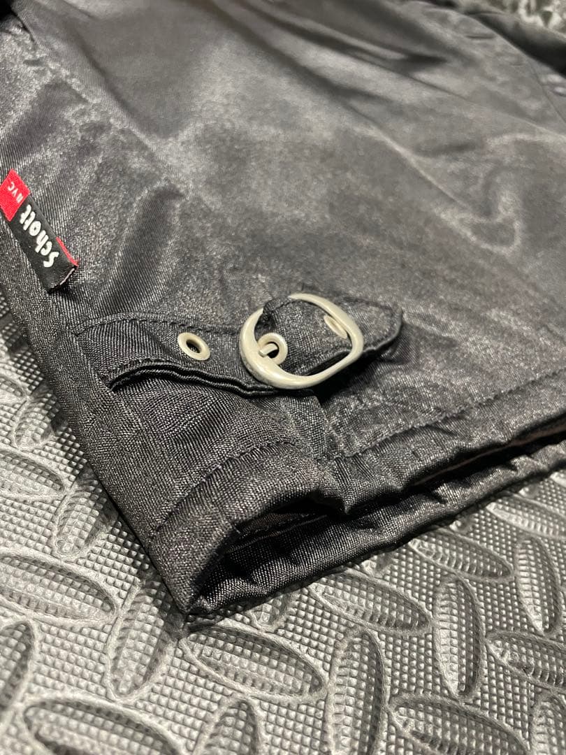 schott！！美品シングルライダース　ナイロンジャケット！メンズS ブラック