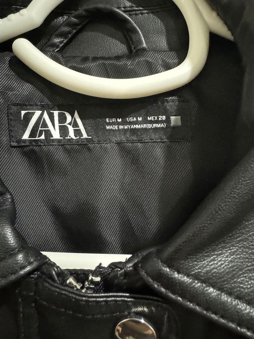 ZARA 黒 ボンバーレザージャケット Mサイズ