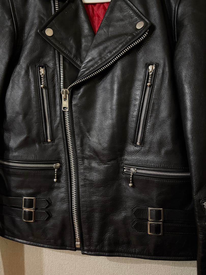 HORN WORKS ブラックレザー ダブルライダース M