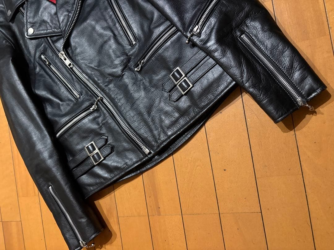 HORN WORKS ブラックレザー ダブルライダース M