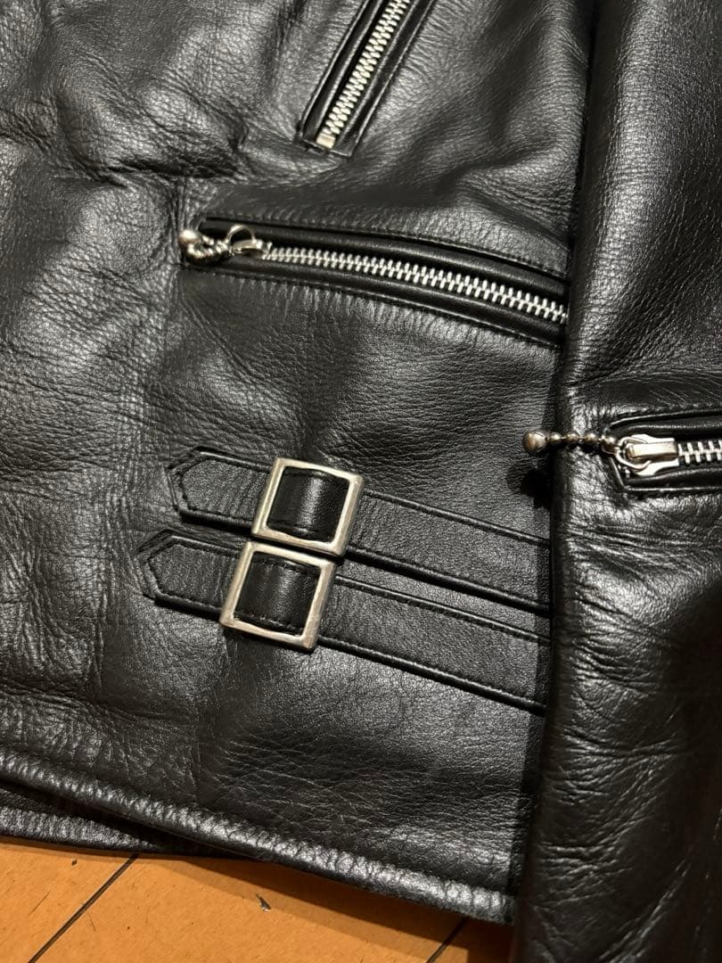 HORN WORKS ブラックレザー ダブルライダース M