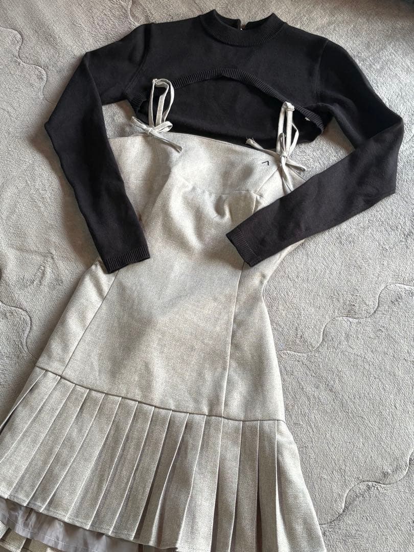 ワンピース andmary Karen knit set mini dress