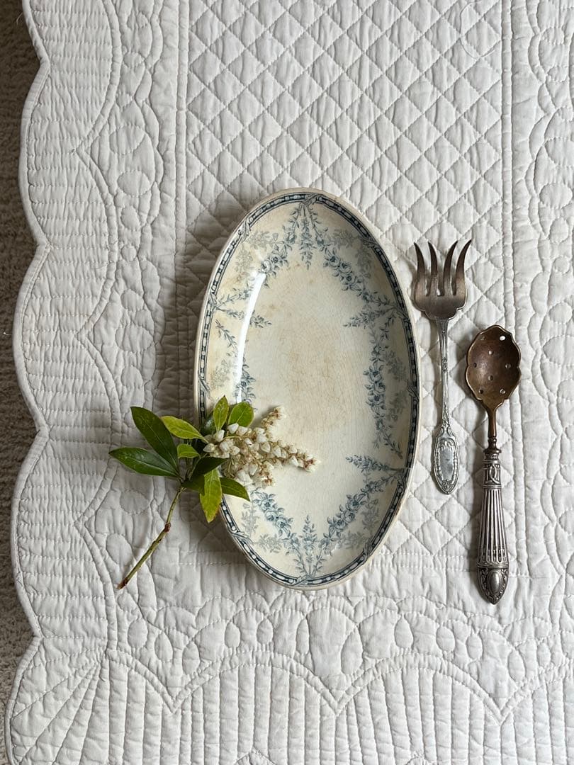 ◆フランスアンティーク｜ラスト1点100年前クレイユエモントロー、楕円、ラヴィエ