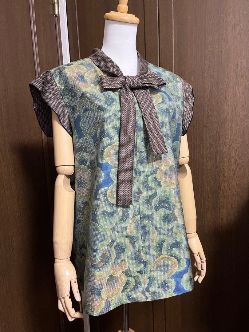 みふた様、専用【745】リボンブラウスグリーン系【746】リボンブラウス青、紫系