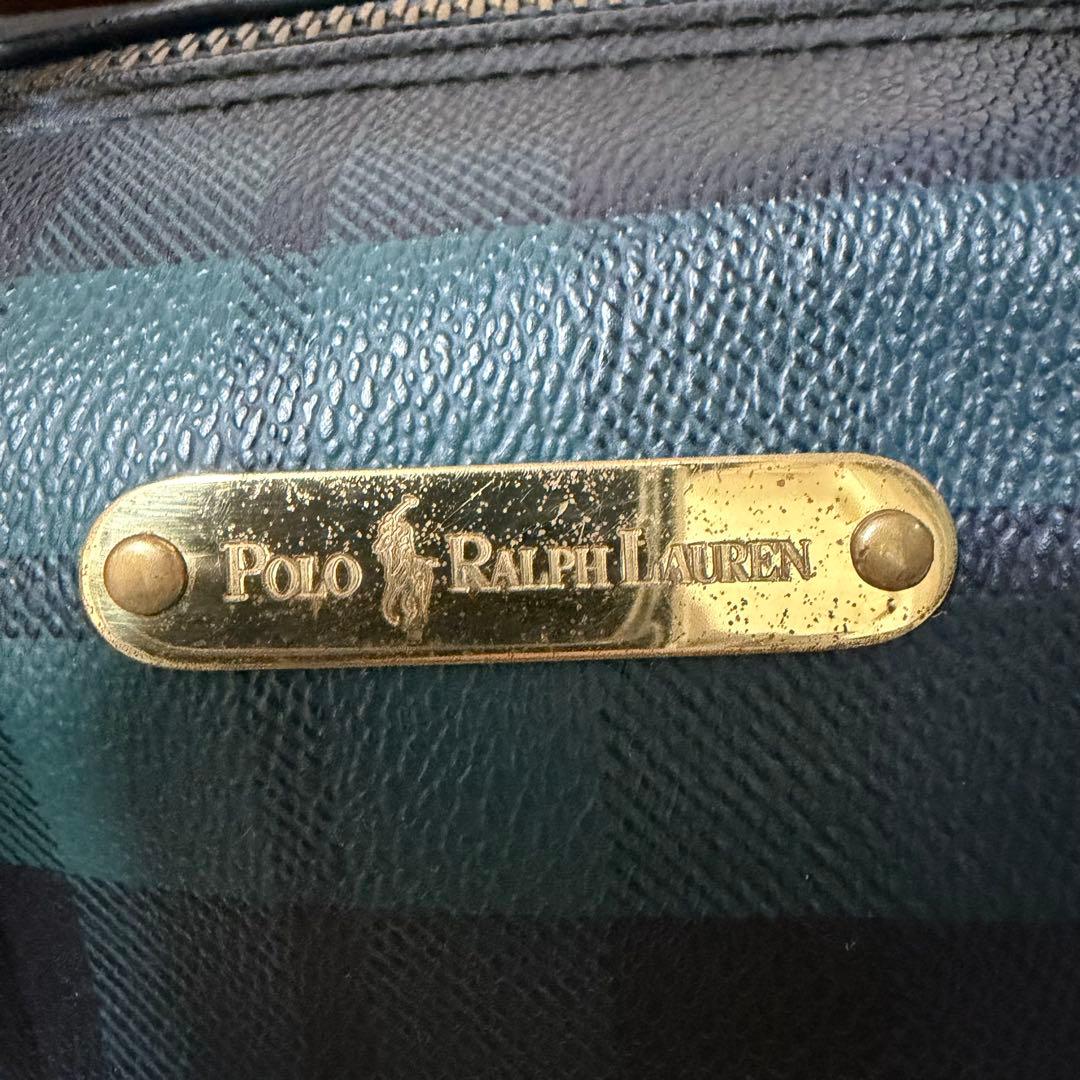 ✨️美品✨️ポロラルフローレン ミニボストン PVCレザー タータンチェックグリーン