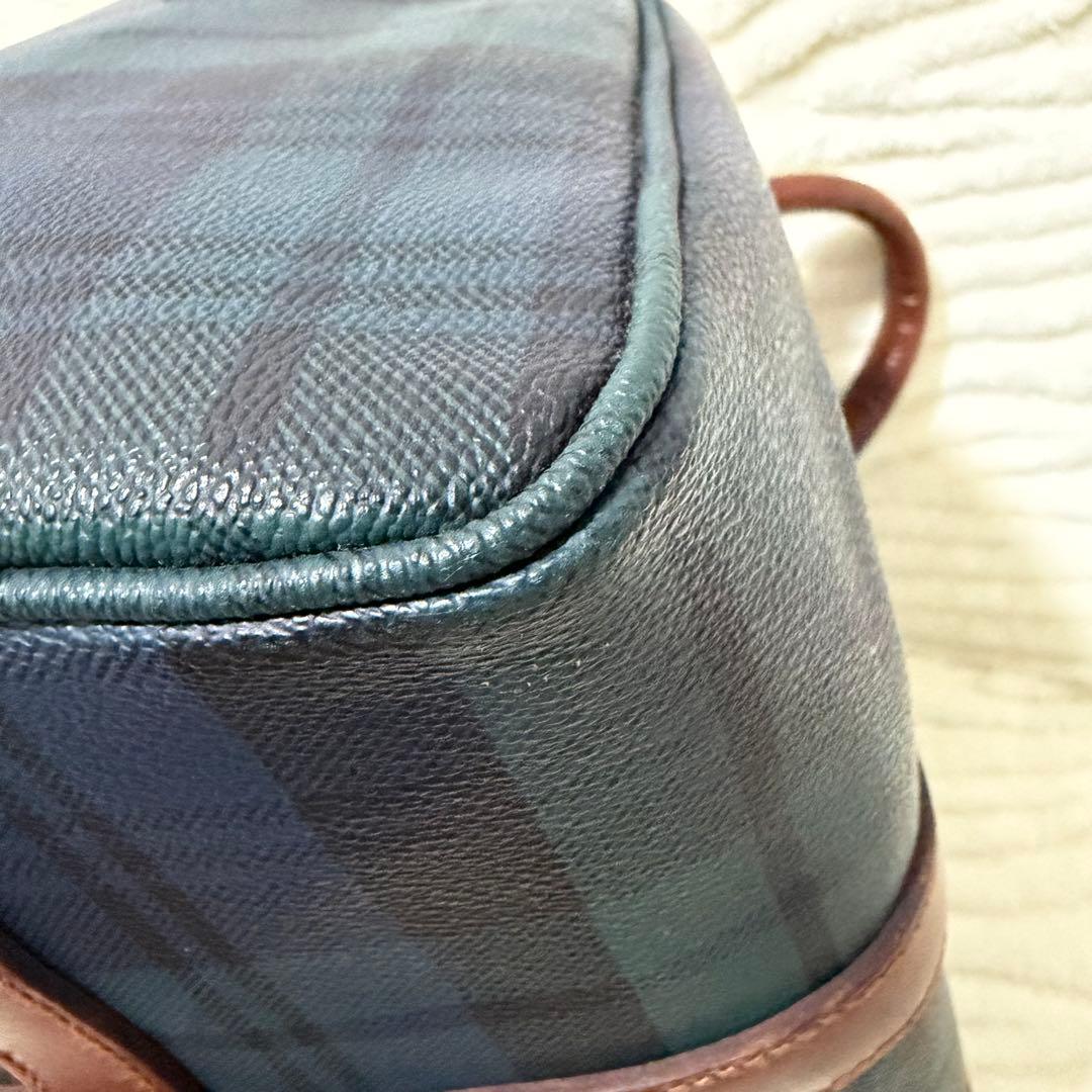 ✨️美品✨️ポロラルフローレン ミニボストン PVCレザー タータンチェックグリーン