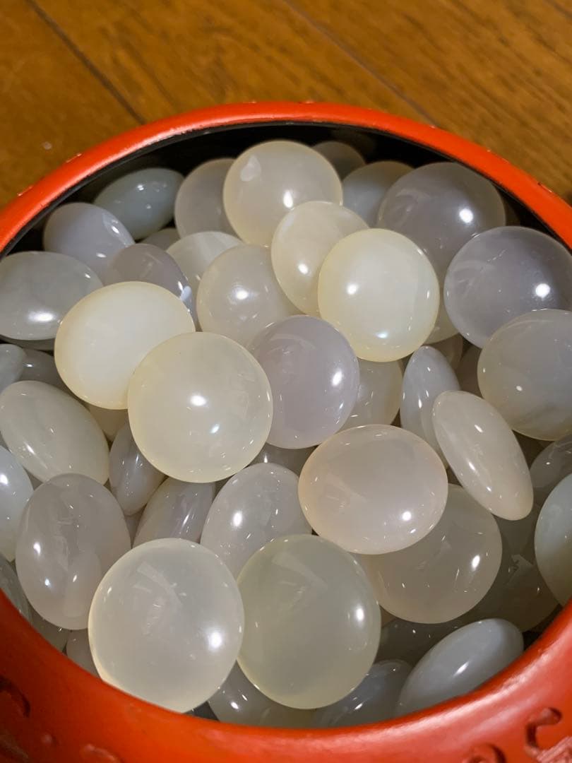 新品未使用 碁石 囲碁 堆朱 瑪瑙 メノウ 中国