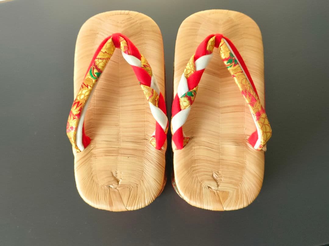 七五三　ぽっくり　朱塗り千羽鶴