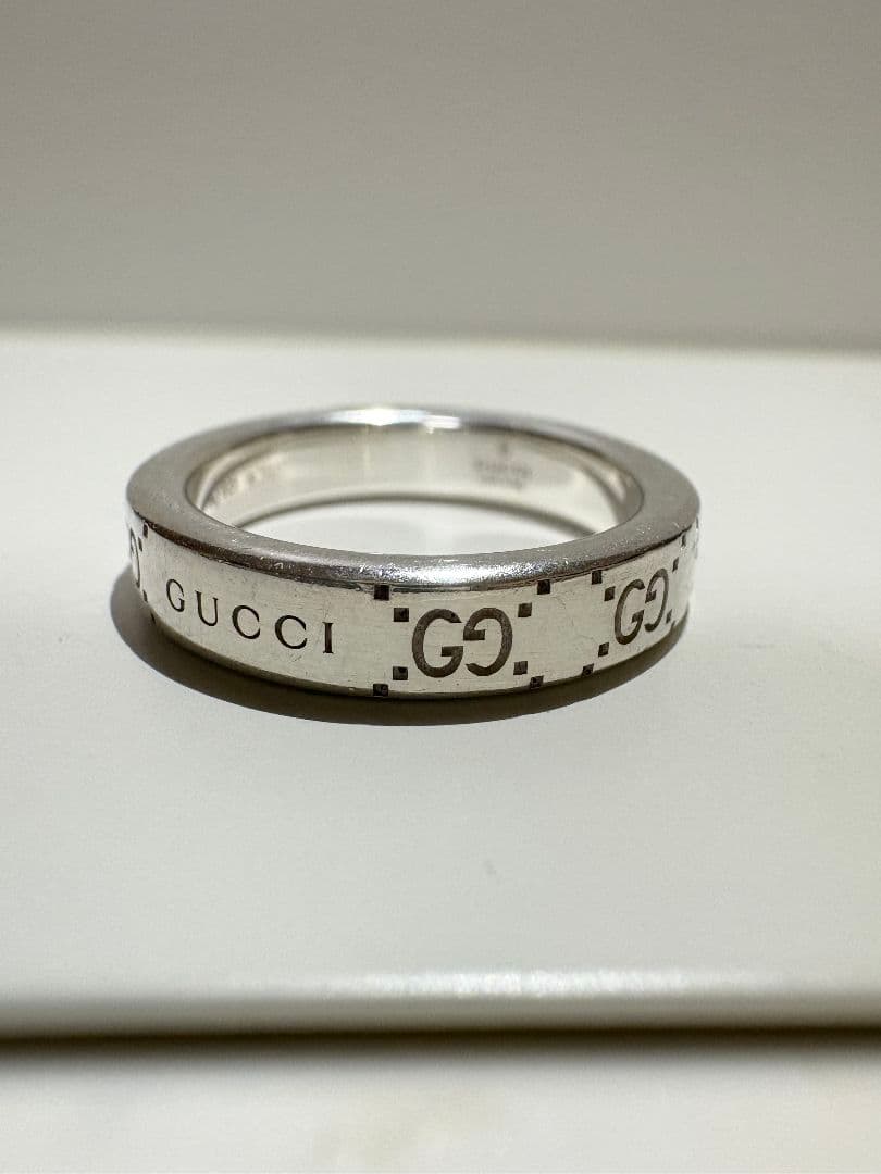 GUCCI グッチ ブランデッドGリング 　刻印サイズ:9号【箱/ポーチ付】