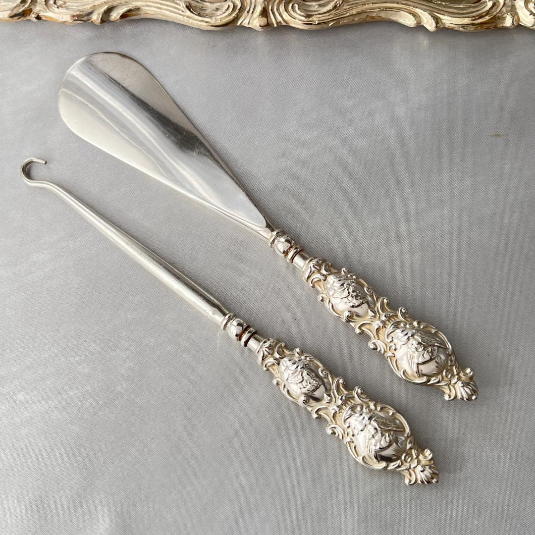 【Adie & Lovekin】【純銀ハンドル】 天使の靴べら / ボタンフック