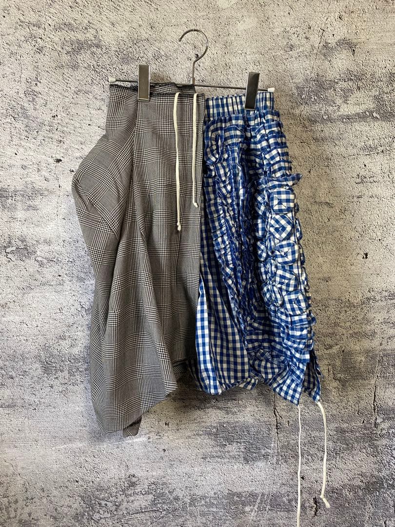 コムデギャルソン　変形チェック千鳥格子スカート