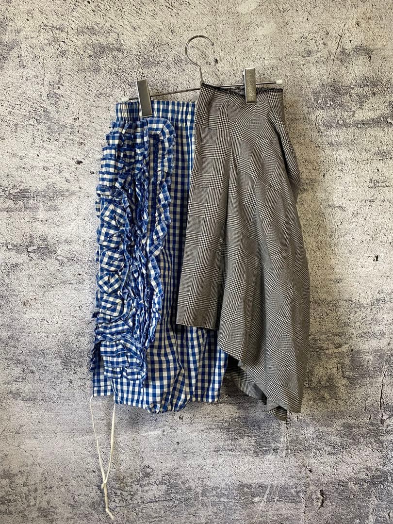 コムデギャルソン　変形チェック千鳥格子スカート