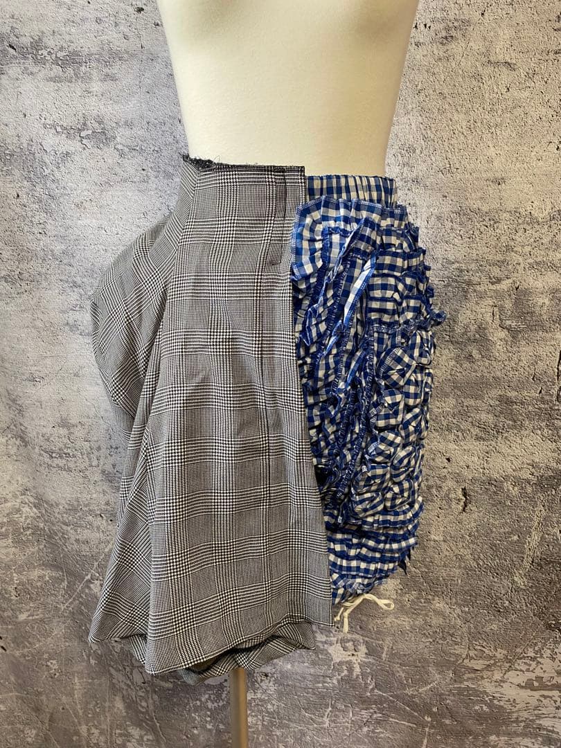 コムデギャルソン　変形チェック千鳥格子スカート