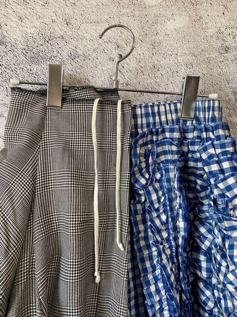 コムデギャルソン　変形チェック千鳥格子スカート