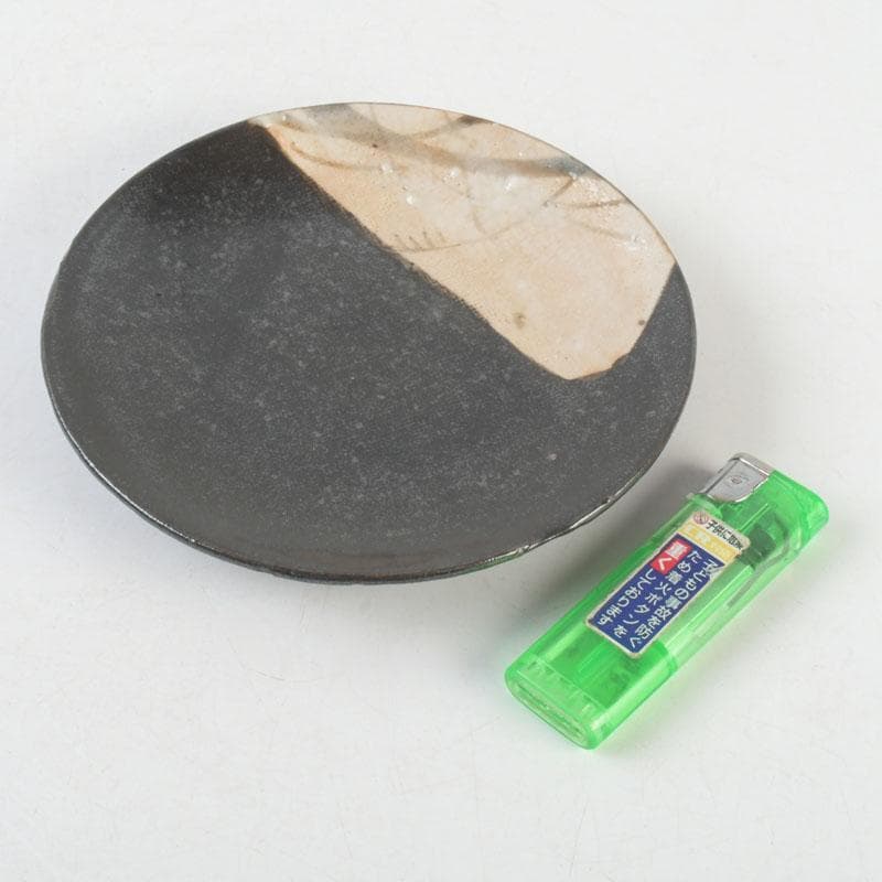 和食器　織部焼　竹里庵　葵窯　加藤春二作　草文皿　十客　共箱　V　9735