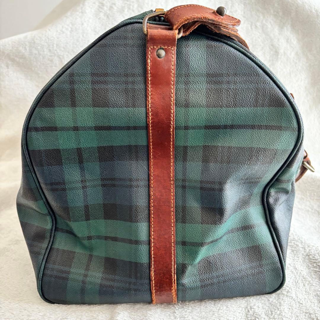 美品 ポロラルフローレン ボストンバッグ グリーン ２WAY PVCレザー 緑