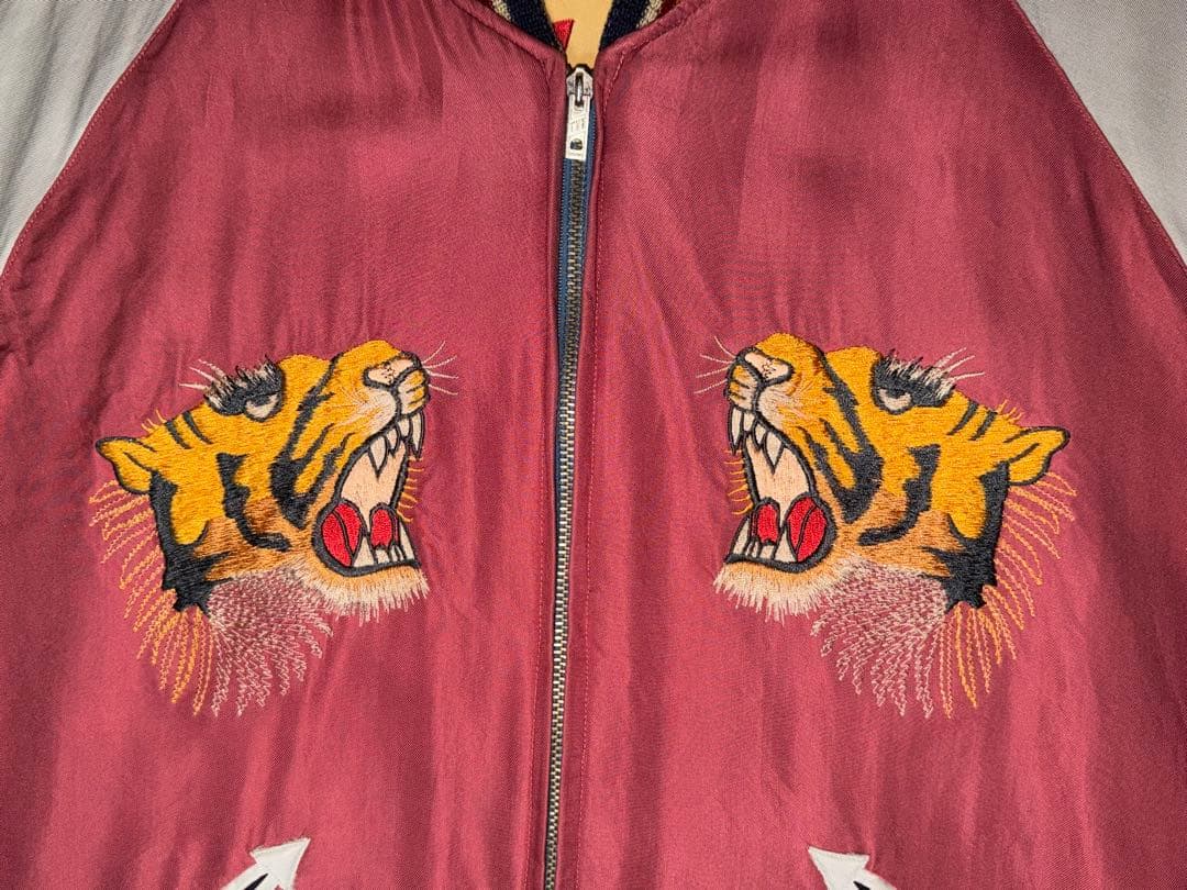 ★テーラー東洋 虎顔×CHEVY LOVER リバーシブルスカジャンL