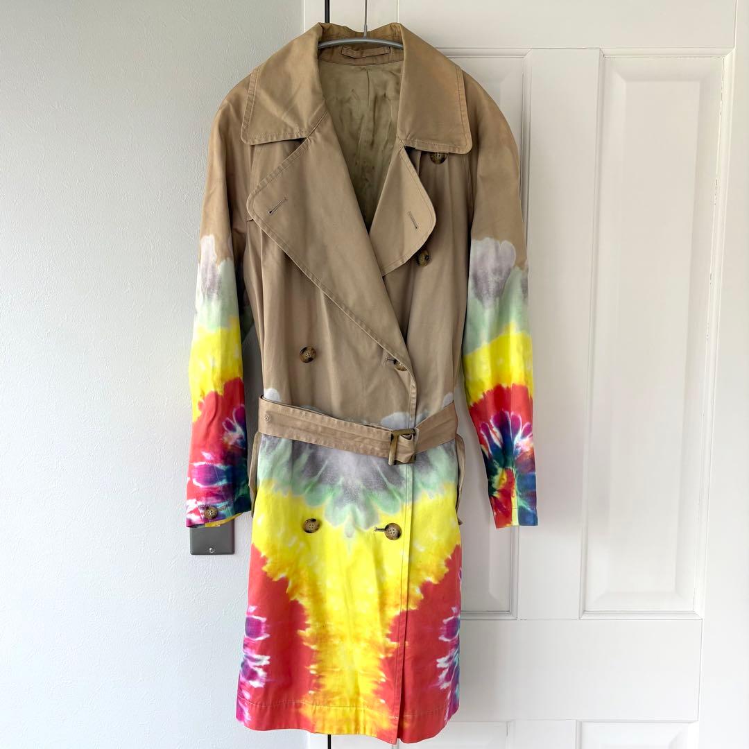 【希少】PHENOMENONタイダイ染めトレンチコート ベージュ M/38サイズ