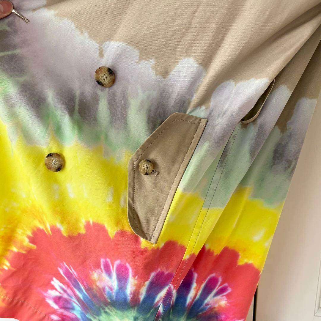 【希少】PHENOMENONタイダイ染めトレンチコート ベージュ M/38サイズ