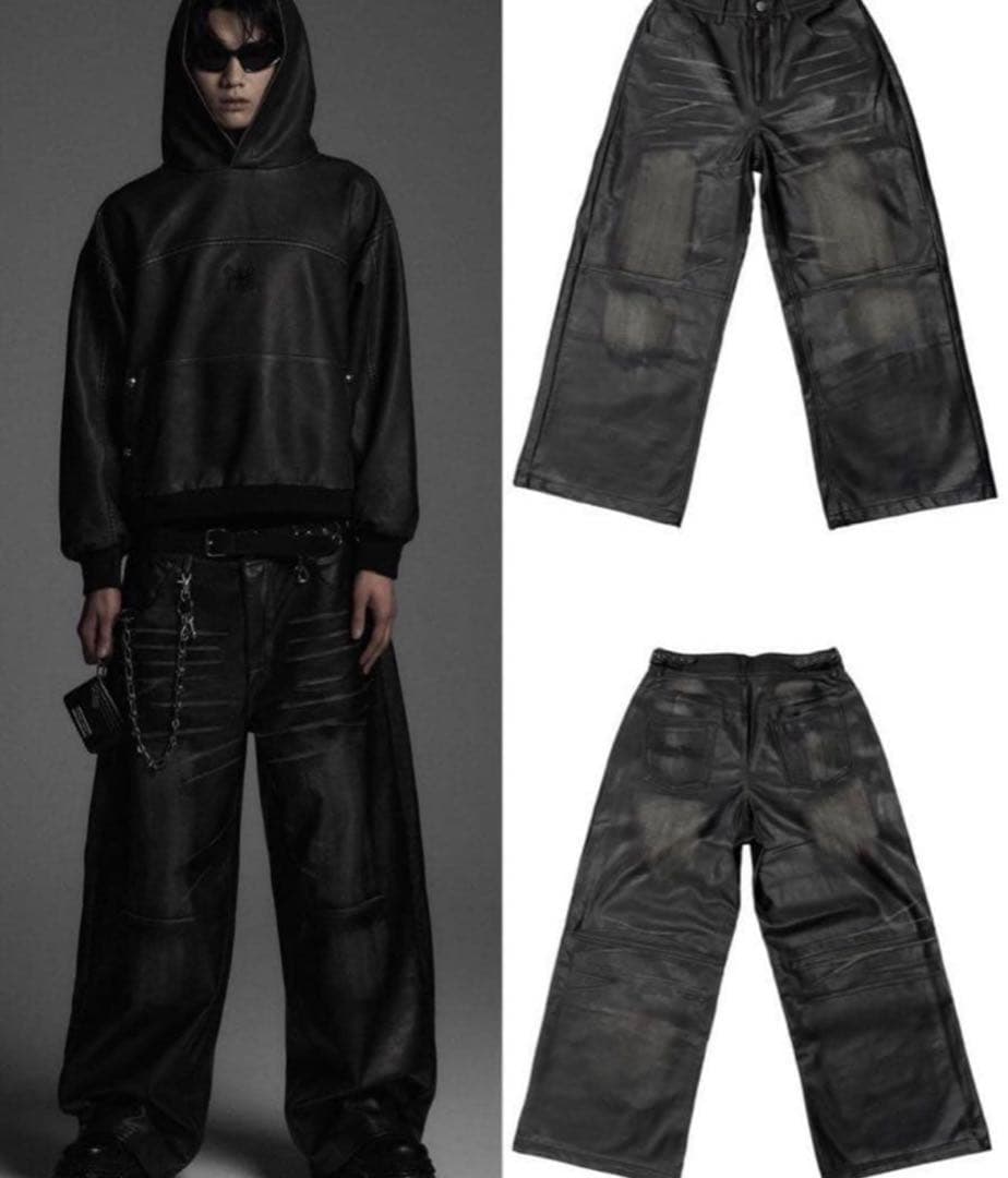 パンツ Rosen Kreuz VINTAGE LEATHER WASHED PANTS