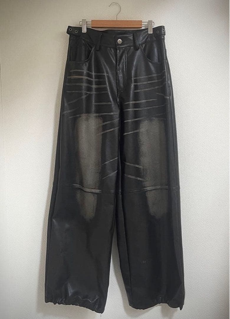 パンツ Rosen Kreuz VINTAGE LEATHER WASHED PANTS