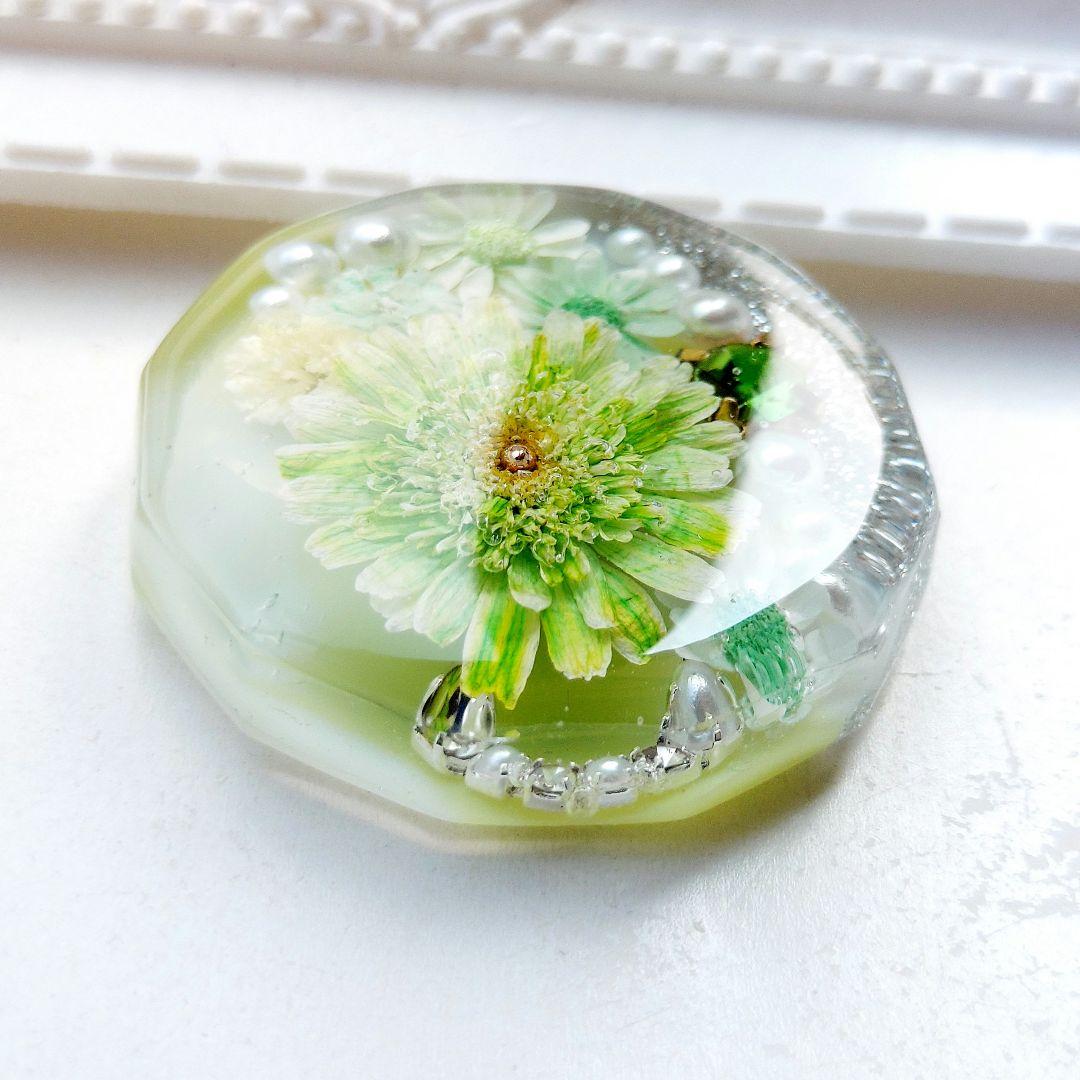 【1576】レジン　マトリカリア　ヘアゴム　ポニーフック　ブロ―チ　ハンドメイド