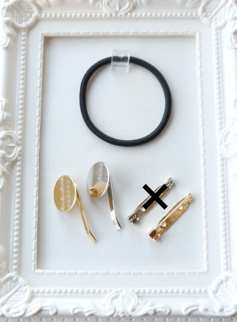 【1576】レジン　マトリカリア　ヘアゴム　ポニーフック　ブロ―チ　ハンドメイド