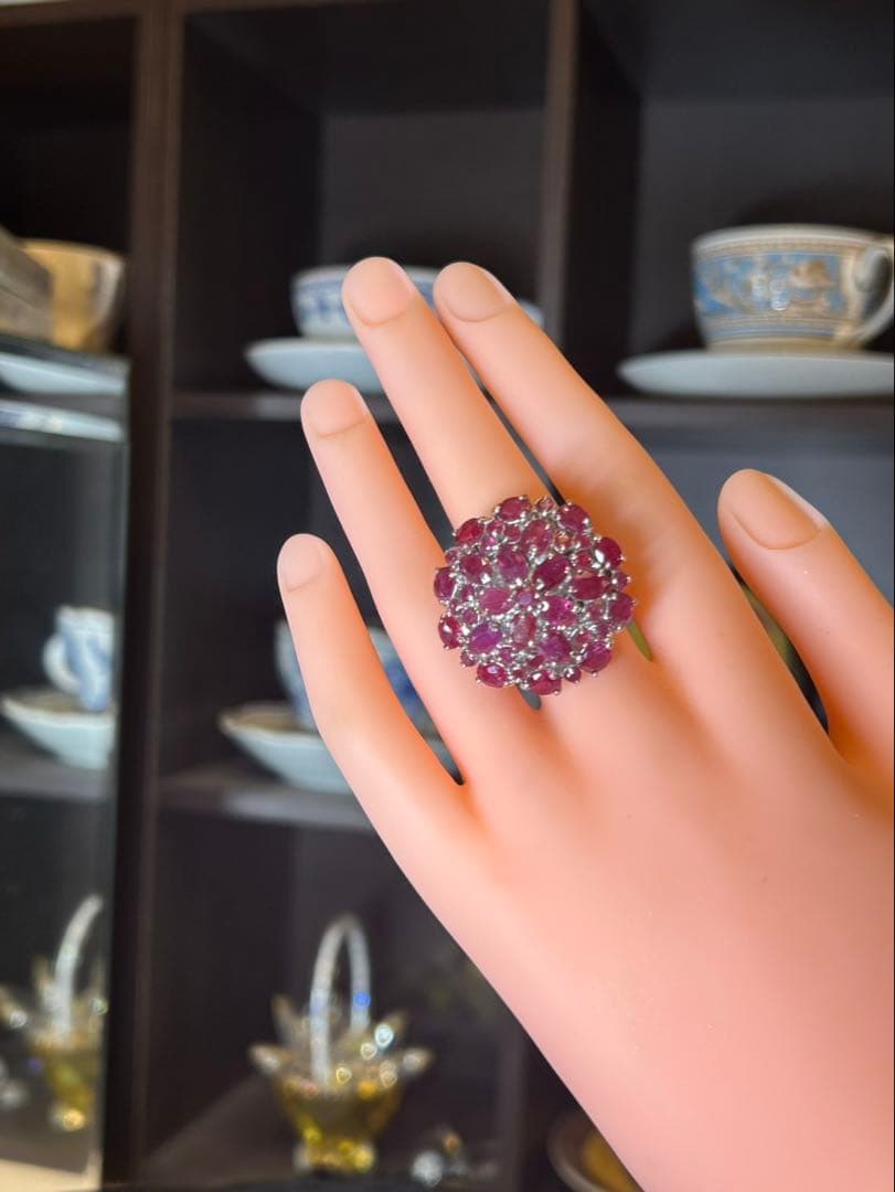 t*a様 天然ルビーデザインリング18号サイズ限定訳あり