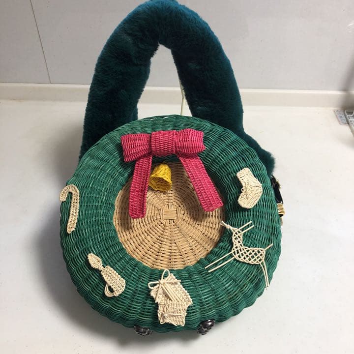 クリスマス籐バック