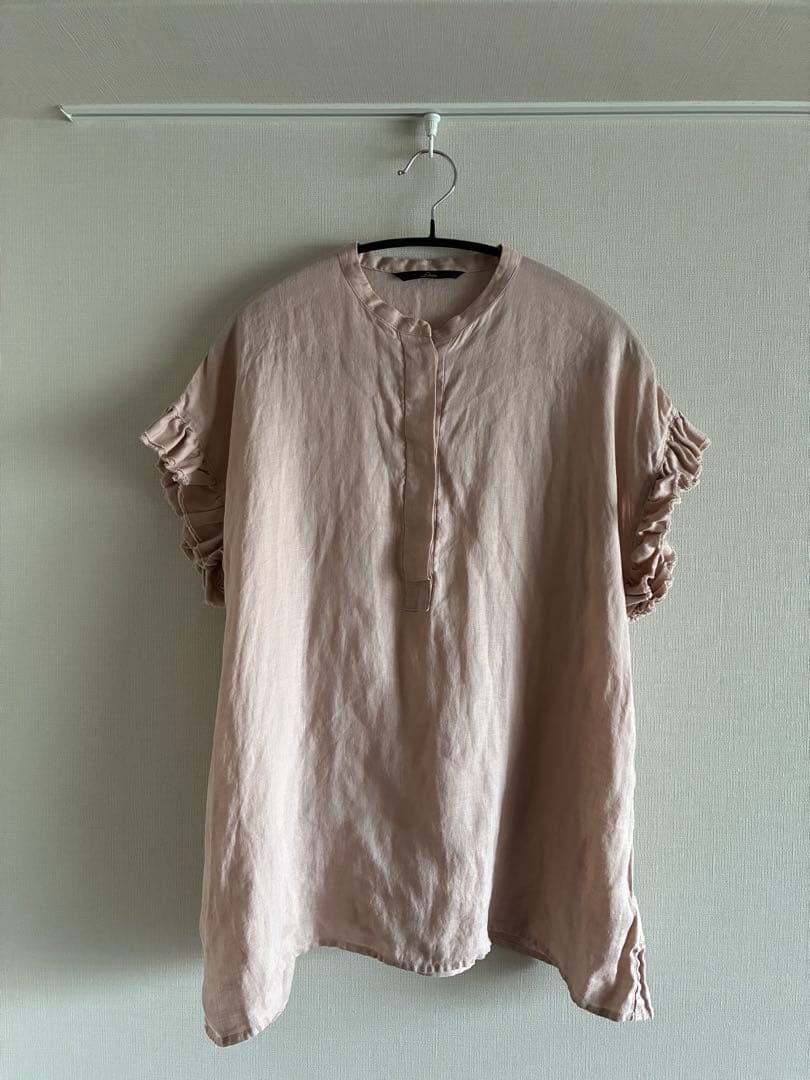 Liesse リエス　リネンフリルスリーブブラウス