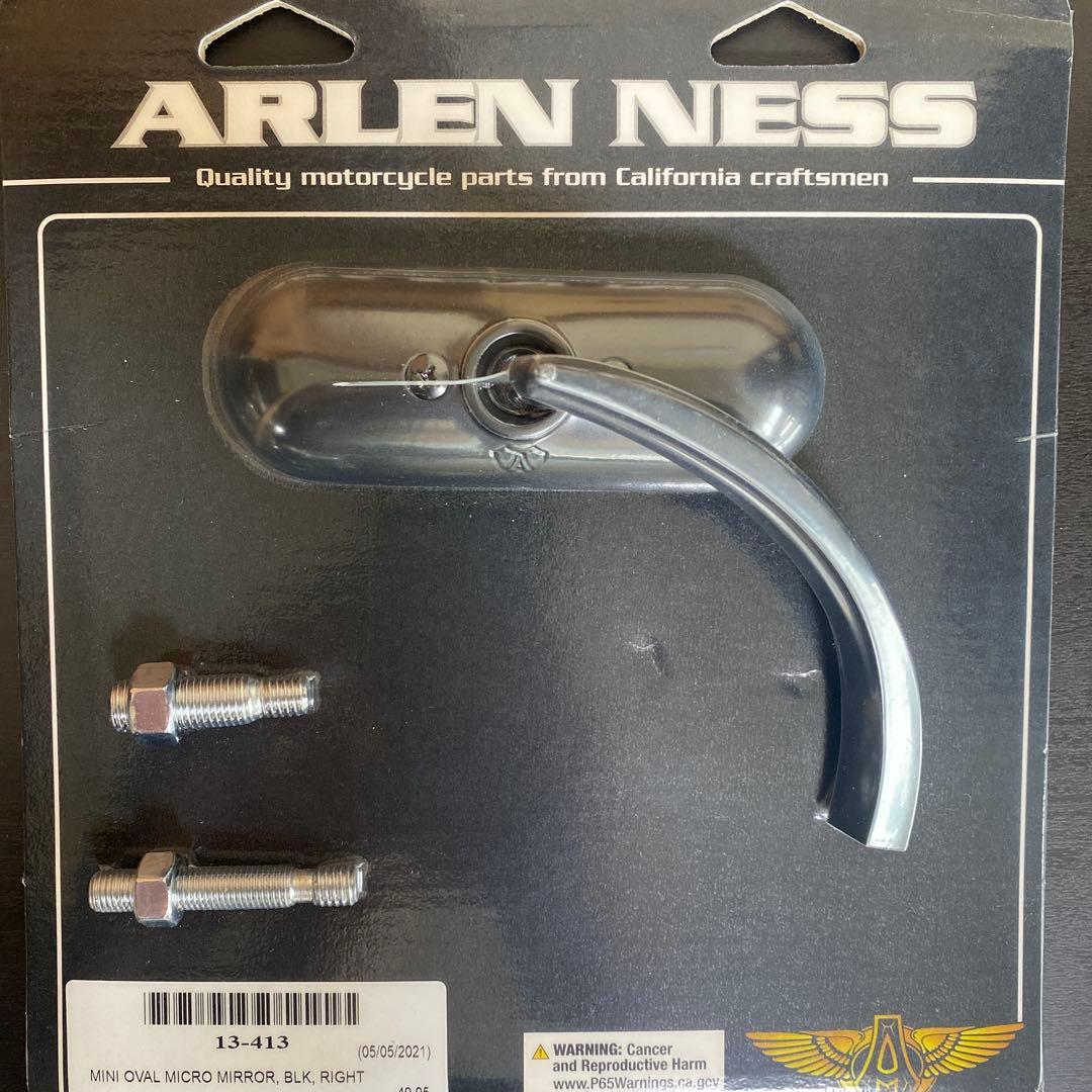 アレンネス　ミニオーバル・ミラー　ブラック　【左右セット】