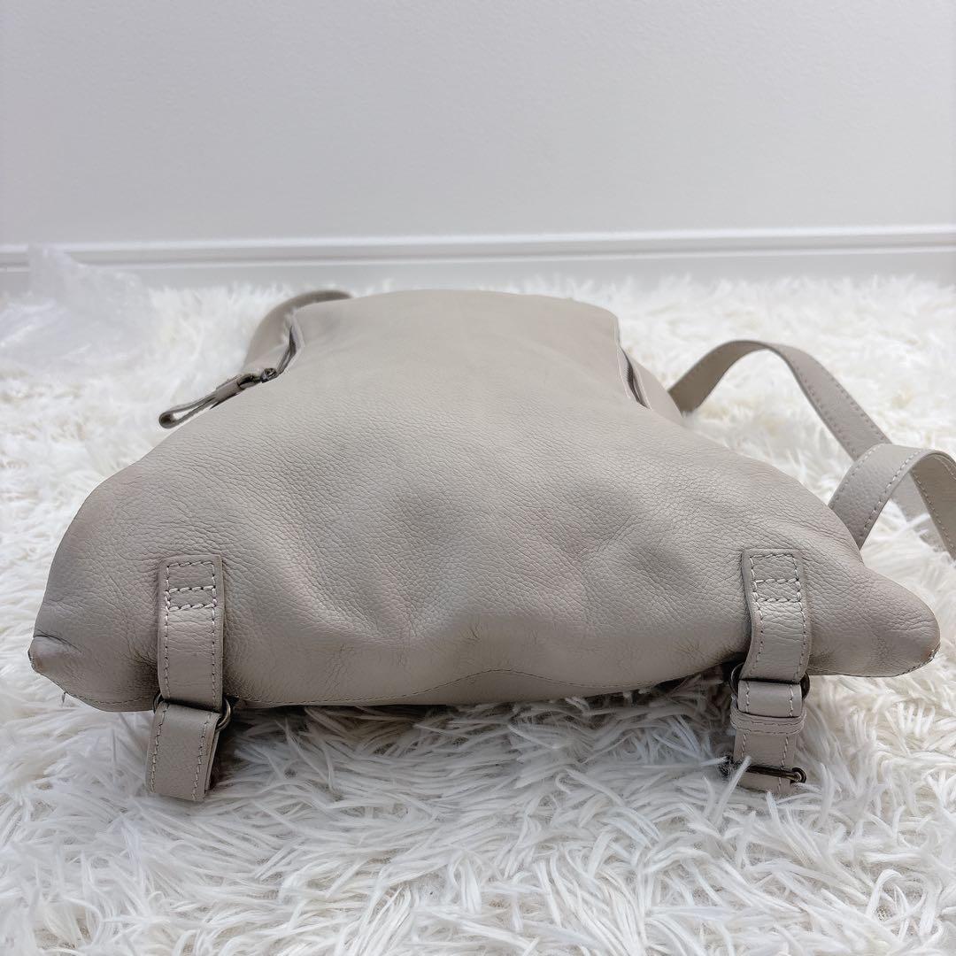 MOTHERHOUSE マザーハウス レザーリュック グレーベージュ ミニマトウ