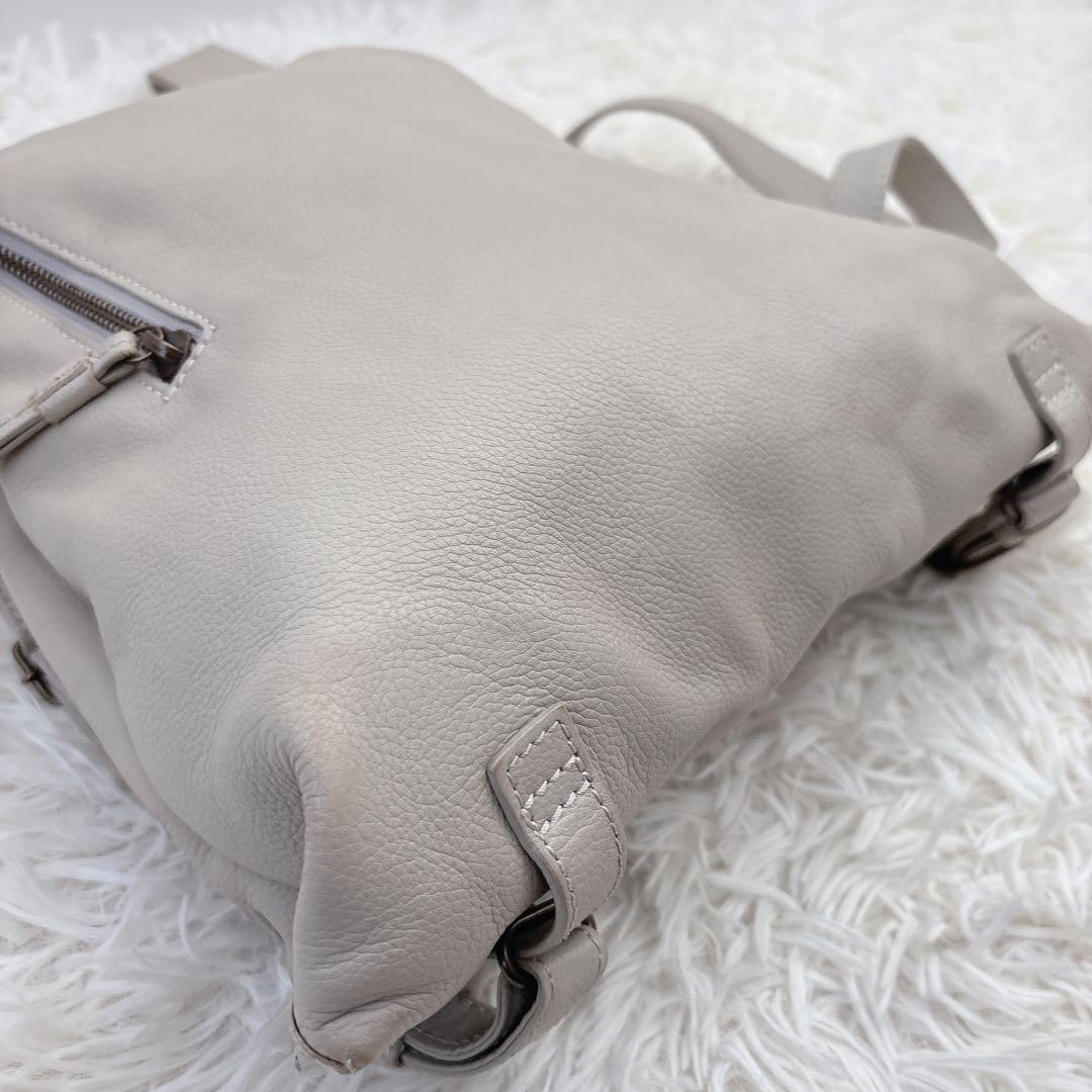 MOTHERHOUSE マザーハウス レザーリュック グレーベージュ ミニマトウ