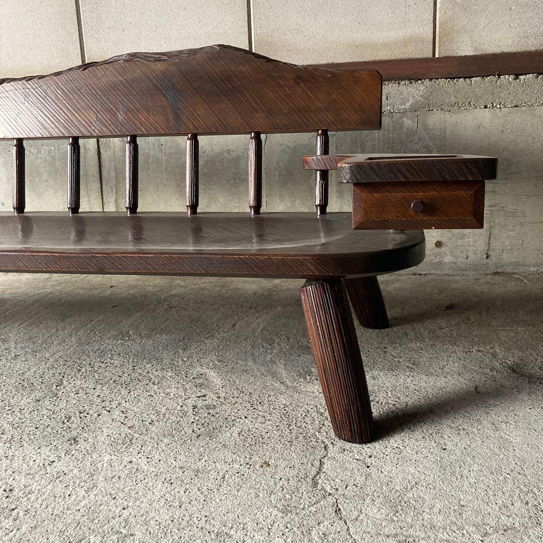 民藝椅子 無垢材 骨董家具　長椅子