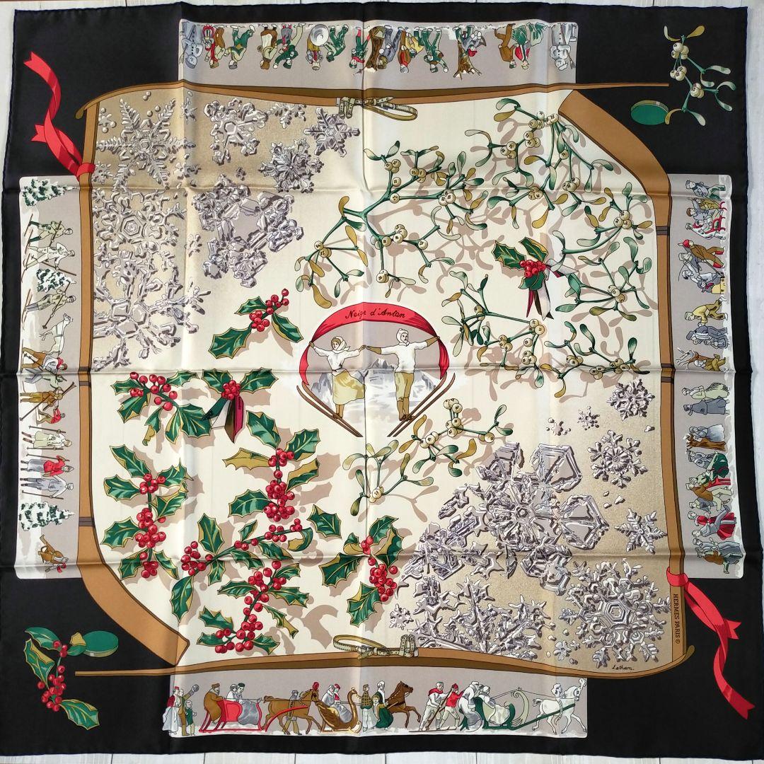 ☘️未使用に近い 保存箱付☘️HERMES カレ90　去年の雪