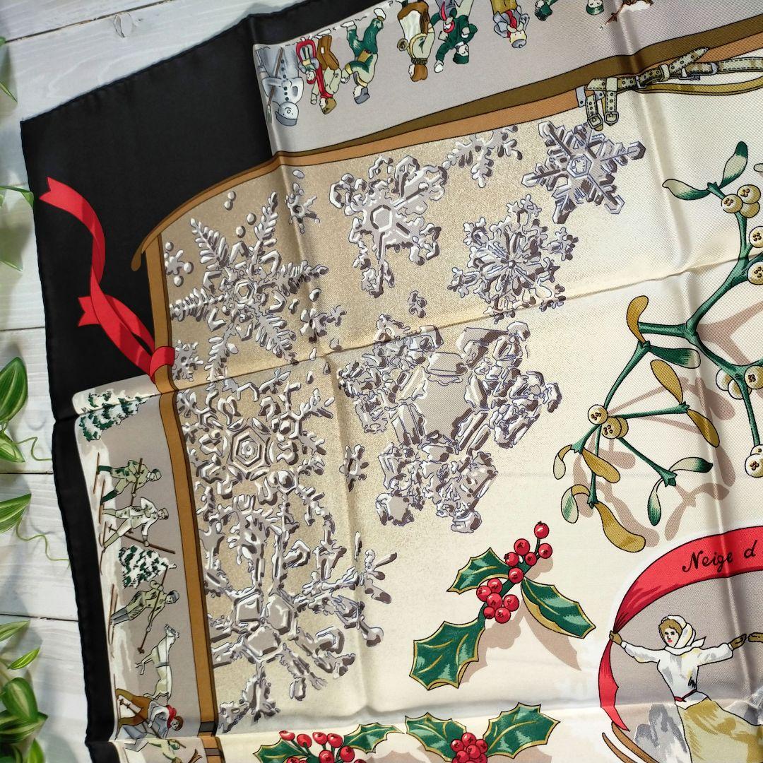 ☘️未使用に近い 保存箱付☘️HERMES カレ90　去年の雪