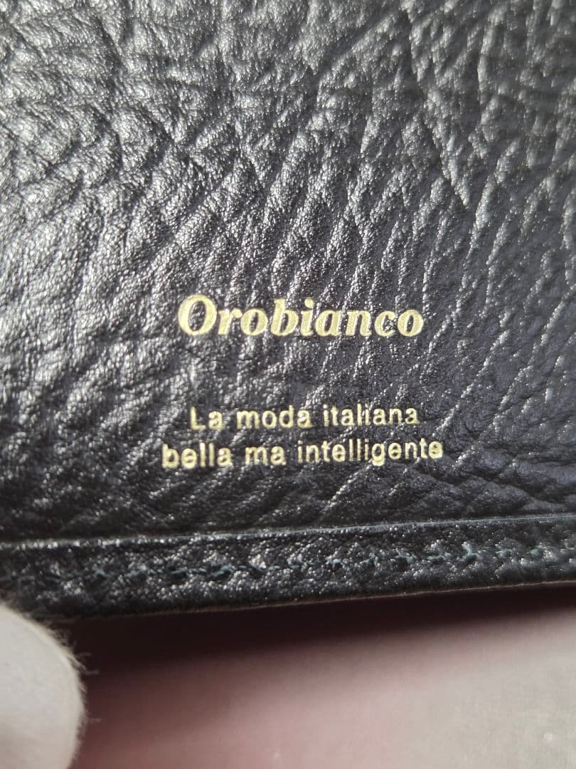 Orobianco ブラック レザー 二つ折り財布