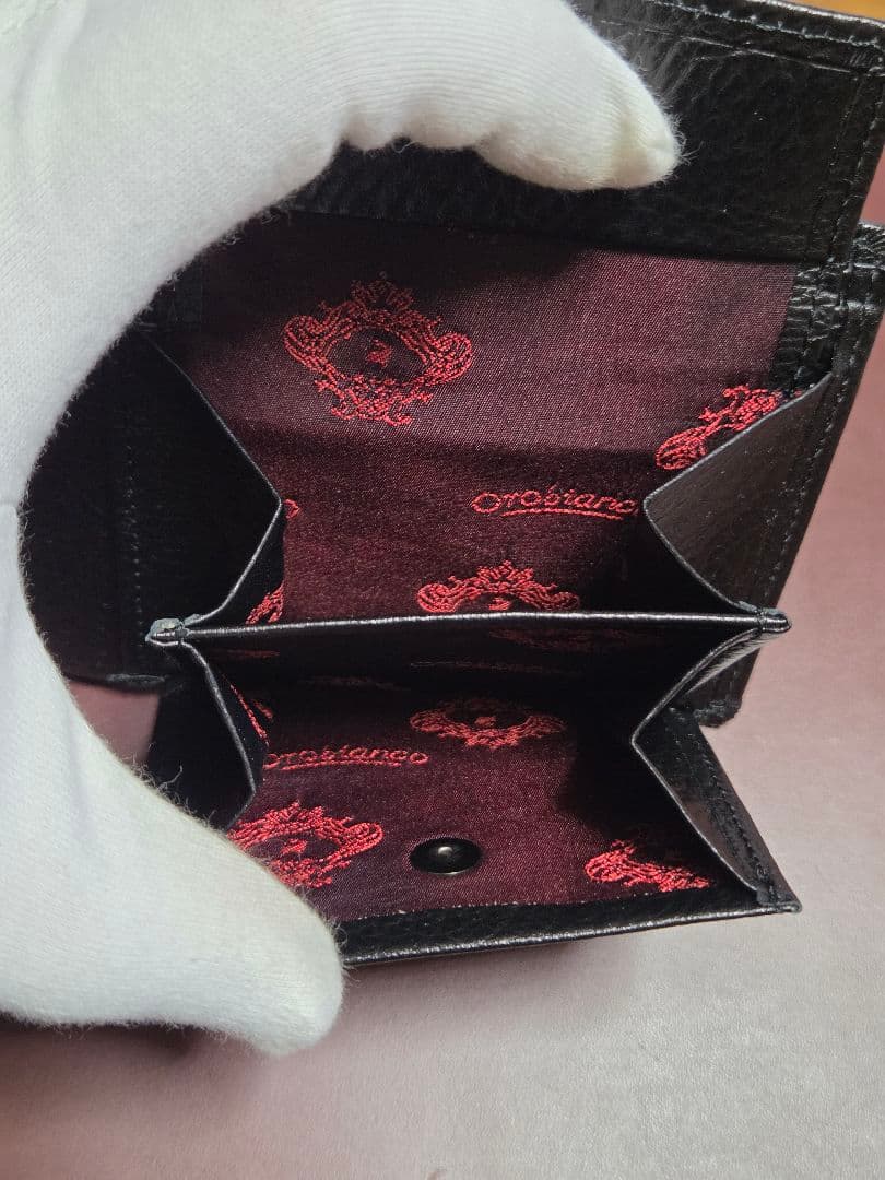 Orobianco ブラック レザー 二つ折り財布