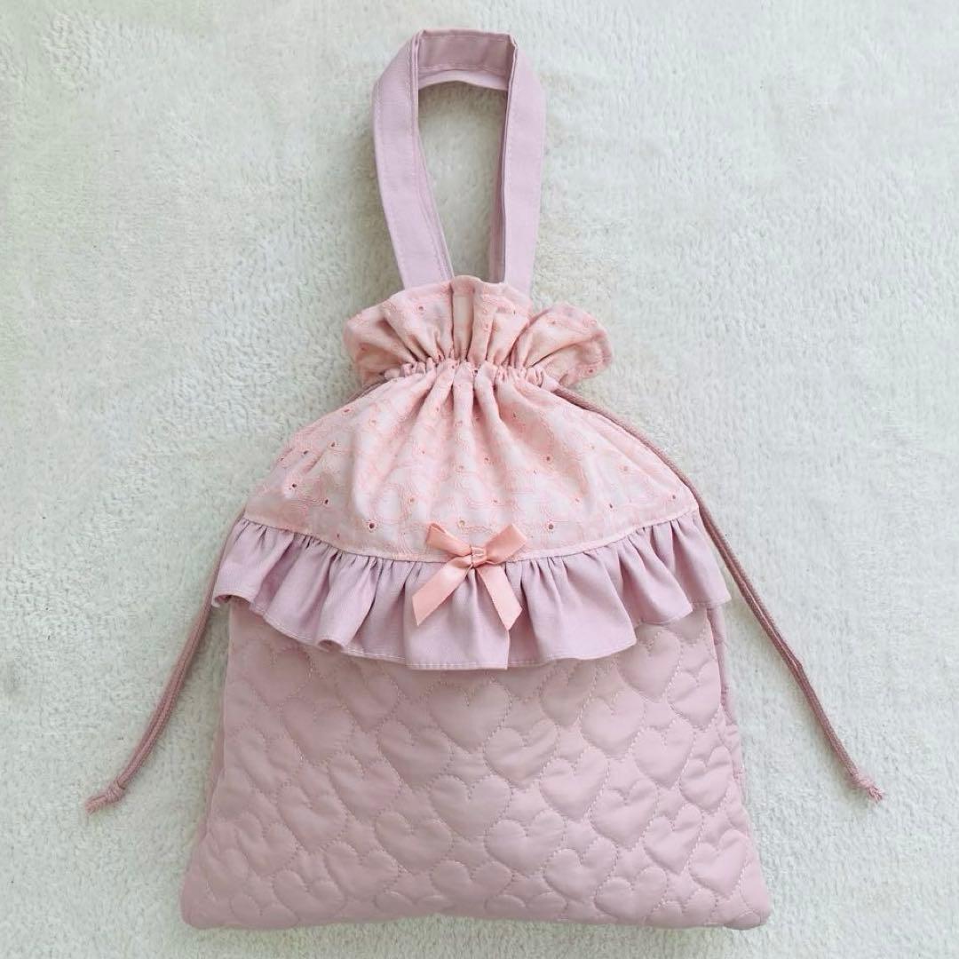 【ハンドメイド】入園入学グッズ(ハートレース×フリル×ハートキルティング)