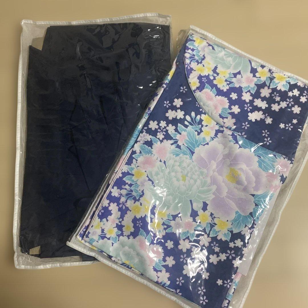 花柄着物、袴、帯、長襦袢の4点セット